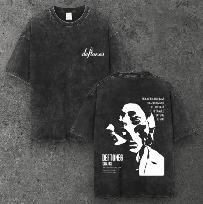 Mens Band Graphic T Shirt Washed Black Nu Metal Grunge Streetwear S-3XL S разноцветный