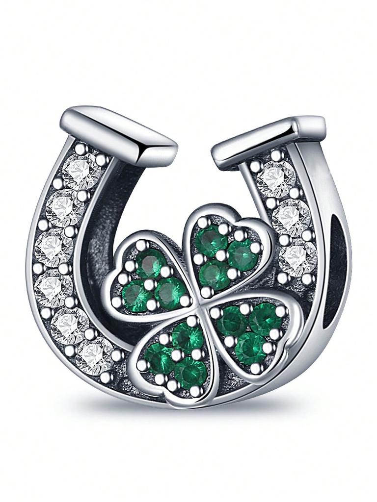 Family Love Four-Leaf Clover Beads Charm Copper Plated Fit Charms Copperoriginal Bracelet For Jewelry Making Diy Charm