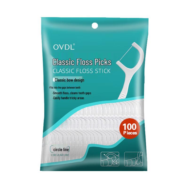 OVDL Ultra-Fine Dental Floss Picks, 100 Count