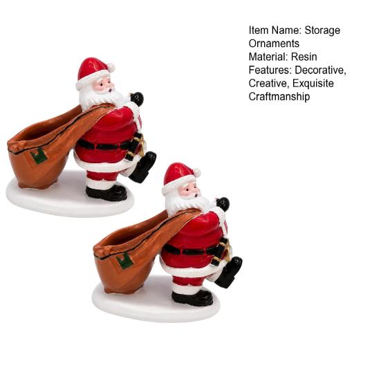 Decorative Resin Gift Holder Santa Claus Candy Bowl, Christmas Tabletop Ornament with Holiday Party Table Centerpiece Storage Slot, Creative