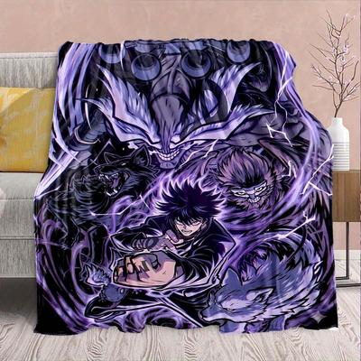 Jujutsu Kaisen Anime Flannel Blanket - Soft Warm Perfect for Sofa, Bedding Camping Travel Office Home Decor -QJY