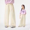 Girls' Tassel Hem 3D Flower Wide-Leg Long Pants