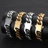 14MM Großhandel Hip Hop Schmuck Edelstahl Herren Flach 4 Seiten Curb Cuban Link Kette Halskette für Herren Dropshipping