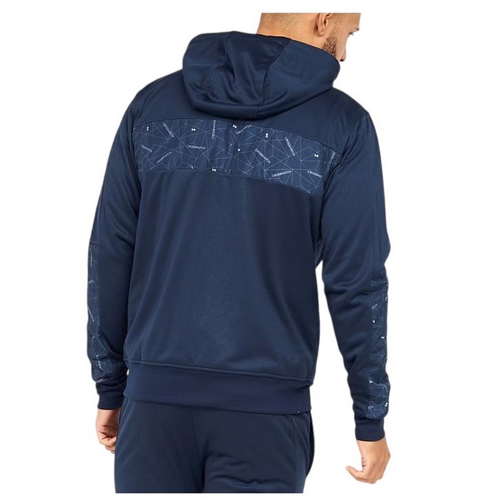 Crosshatch Mens Geometric Pattern Full Zip Hoodie