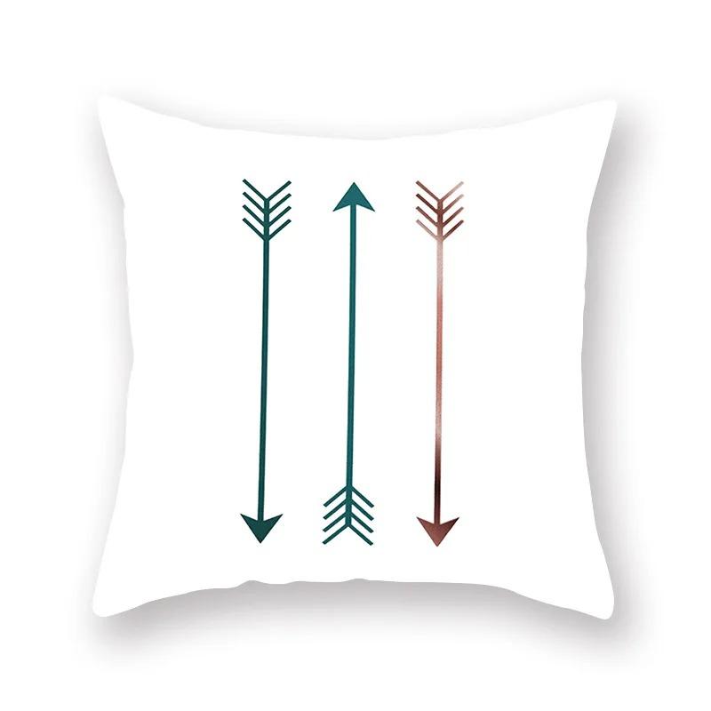Simple Green Geometric Line Print Luxury Home Decoration Pillowcase Living Room Sofa Car Cushion Cover