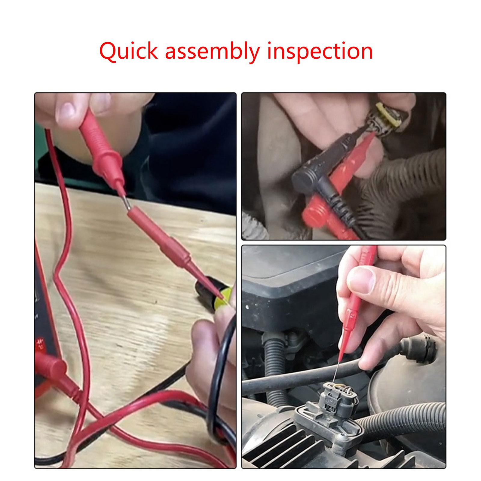 

2Pcs Multimeter Test Probe Wire Piercing Probe 0.7mm Wire Piercing Needle for Banana Socket Plug Car Detective Tools