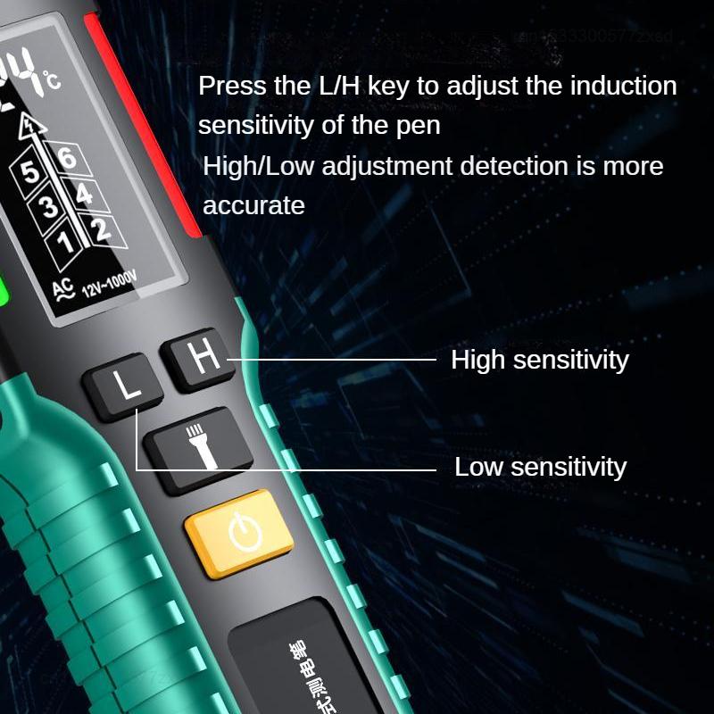 SATA Smart Electric Indicator Pen Non-Contract Cordless Induction Voltage Tester Sound & Light Alarm Electricity Measuring Pen