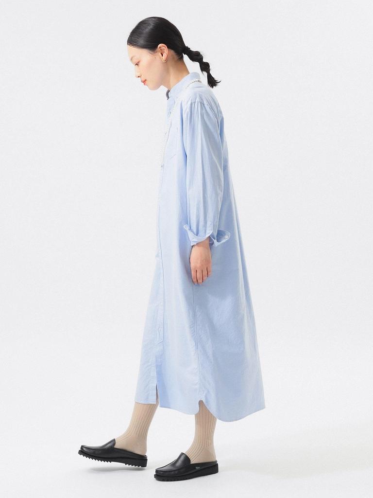 Beams Boy Women's Oxford Button-Down Long Sleeve Shirt Dress, SAX, One Size, 13260116247