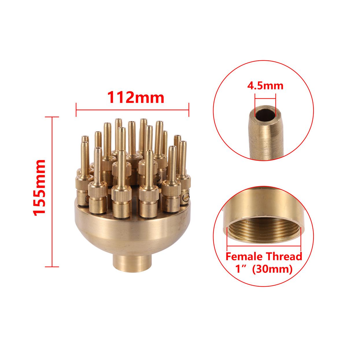 

3-layers Flower Fountain Nozzles 1 1.5 Female Thread Adjustable Center Straight Jet Brass Sprinkler Head Garden Pool Landcape