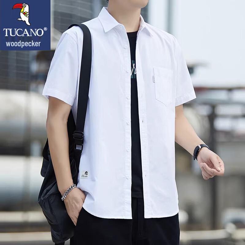 Tucano Men's Solid Short-Sleeve Lapel Shirt