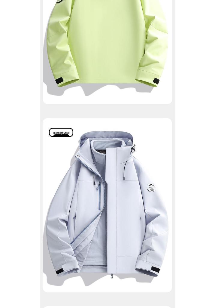 Unisex Windproof Winter Jacket: Warm, Fleece-Lined, 3-in-1 Outdoor Workwear Suit