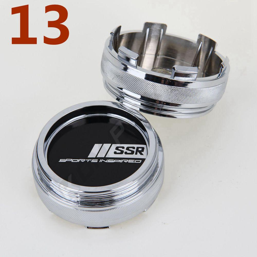 AAYP1 4PCS 61MM OD / 57.5MM ID Sport Rim Cap SSR Racing Sticker Centre Cap Rim Wheel Cover Cap Hubcaps