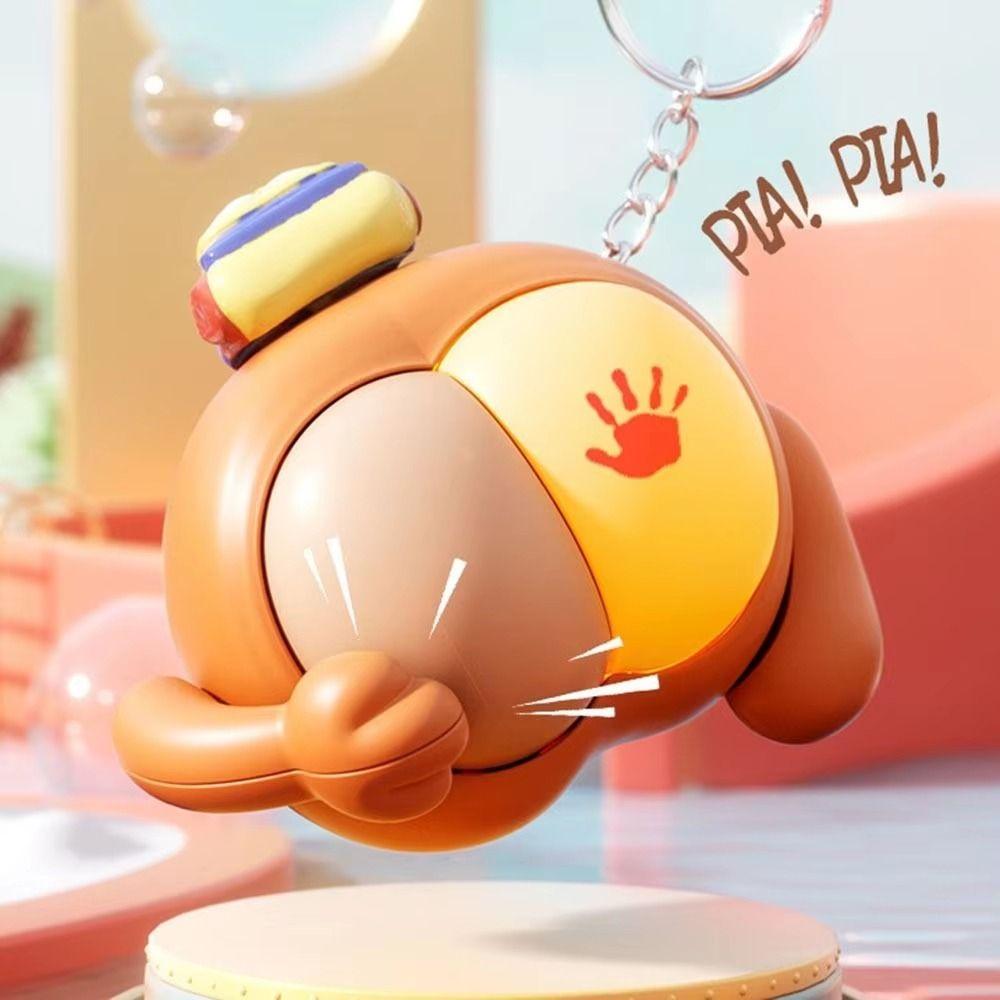 Emit Light Vocal Buttocks Toy Cartoon Fidget Keychain Toys Funny Spanking Keychain  Backpack Decor