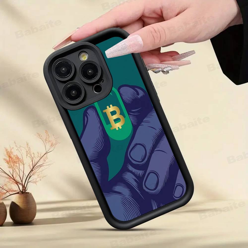 Luxury Bitcoin Phone Case For IPhone 17 16 15 13 11 12 14 Pro Max Plus Silicone Cover Shell