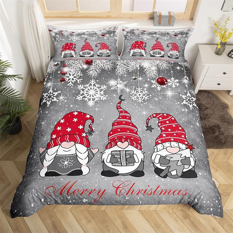 Christmas Duvet Cover Single Queen Santa Claus Bedding Set Microfiber Mermaid Tail Comforter Cover Christmas Gnome Quilt Cover