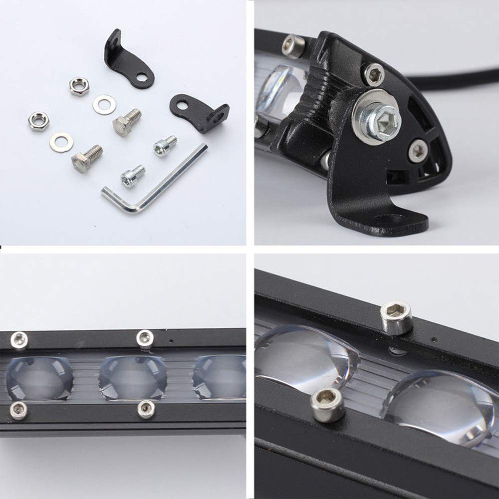 8" 60W Single Row 6D Car SUV Spot Beam Slim LED Working Light 6000K Xenon White