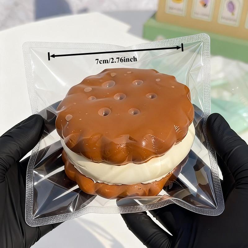 1pcs Sticky Taba Cookie Squeeze Squishy Toy Super Soft Slow Rising Squishy Cute Cookie Shaped Stress Relief Fidget Toy Fo Adults