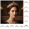 Rhinestone Bride Tiaras Baroque Diadem Headwear Trendy Queen Princess Crown  Photo Props