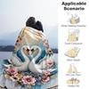 1pc Swans Flowers Outdoor Flannel Blanket Soft Warm All-Season Throw for Sofa Bed Car Camping Office, Cozy Gift Idea1134S