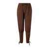 Pantaloni da Uomo Medievali Vichinghi Pirata con Cinturino alla Caviglia Elastico in Vita Larga Pieghettati Allacciati Monocromatici Pantaloni Corti Costume da Performance Cosplay
