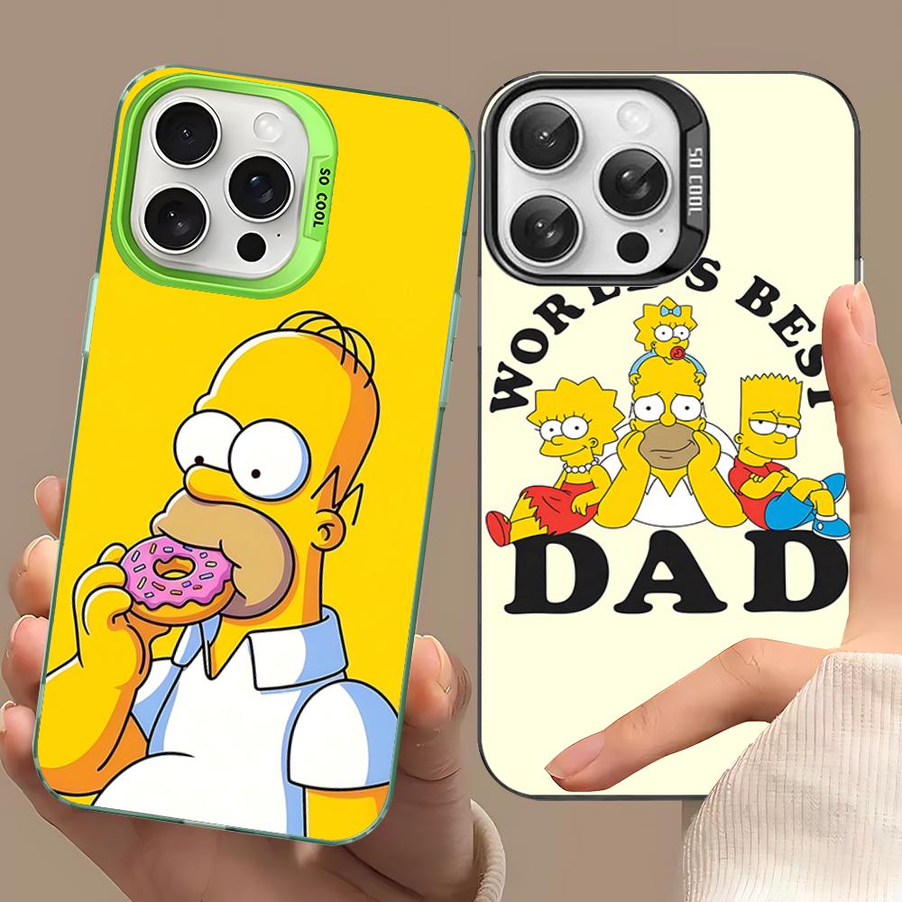 Classic American Animation The S-Simpsons Phone Case For IPhone 16 15 14 13 12 11 Pro Max X XR XSMAX 8 7 Plus Matte Shockproof