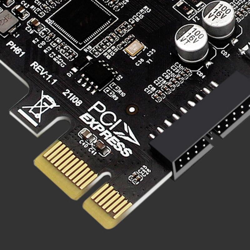 PCI-E to 2-Port USB 3.0 Adapter Super Fast PCI for press pansion Card with Internal 19 Pin Connector for for