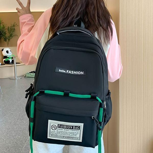 Schoolbag Mori Black and White Versatile Solid Color Backpack Women's Japan and Korea Fashion Schoolbag Men's High School Backpack Women's Backpack 