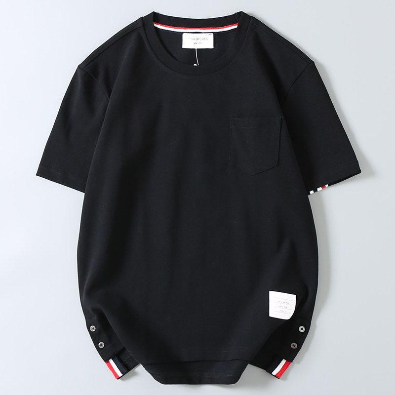 Export Tail Goods Summer Fashion Brand Men and Women Couple's Short-Sleeved T-shirt Four Bars Crew Neck Casual Sports Trendy Half Sleeve