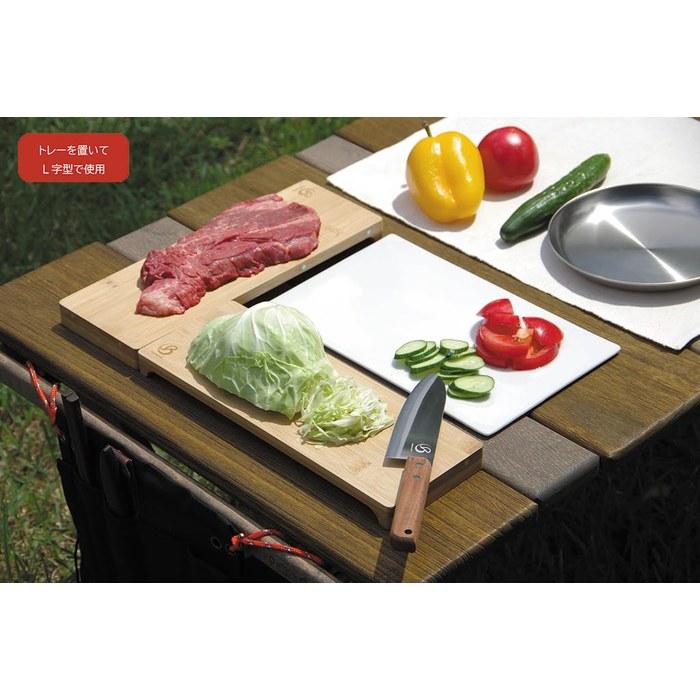 Belmont BM-420 Cutting Board & Knife Set, Black Handle, Silver Blade, 115x320x48mm