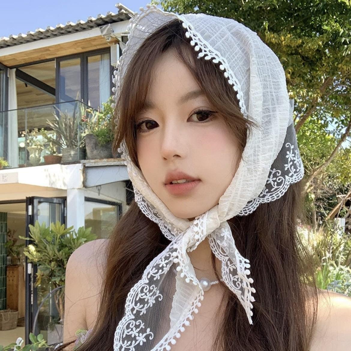 

Triangular Scarf Headscarf Hair Accessory Dress With Belt, Waist Scarf, Tied Accessory. One Size