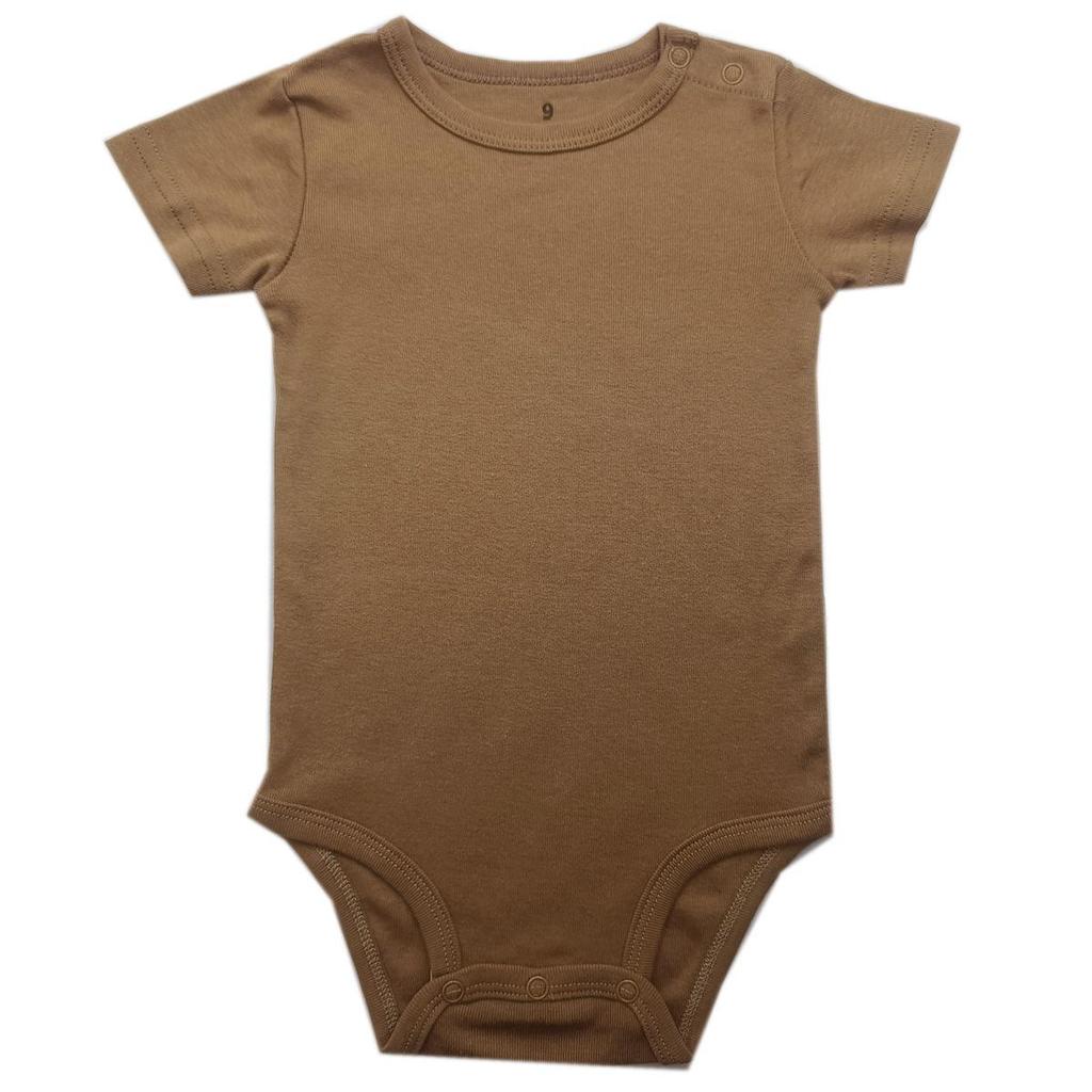 Baby Shoulder Snap Ribbed Cotton Bodysuit - Short Sleeve One-Piece Romper for Boys & Toddlers