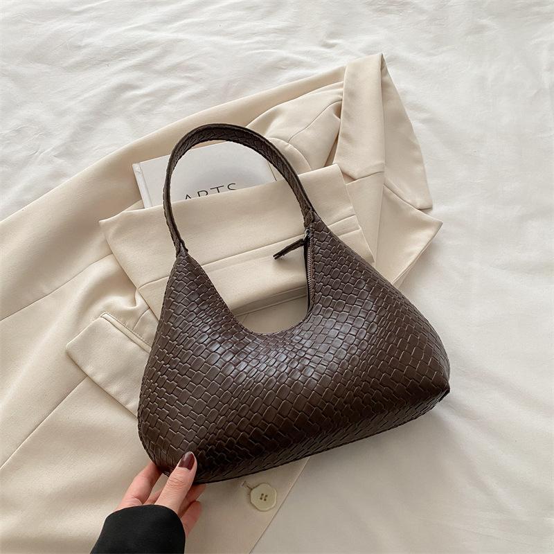 

Высококачественная сумка-багет подмышкой для женщин 2025 года, новая модная и элегантная сумка-пельмень, повседневная универсальная портативная сумка через плечо