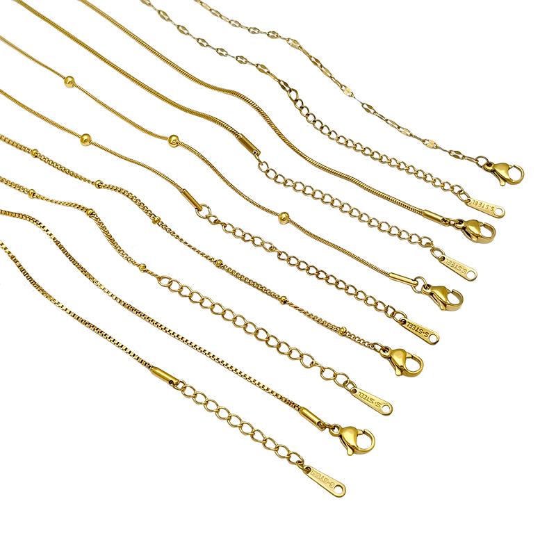 Gold-Plated Stainless Steel Cross Necklace – Women's Colorfast DIY Jewelry Chain, Fade-Resistant Accessories.