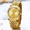 CHENXI Mens Quartz Golden Watch Rhinestone Stainless Steel Band Waterproof Fashion Business Wristwatches for Men Multiple Colors