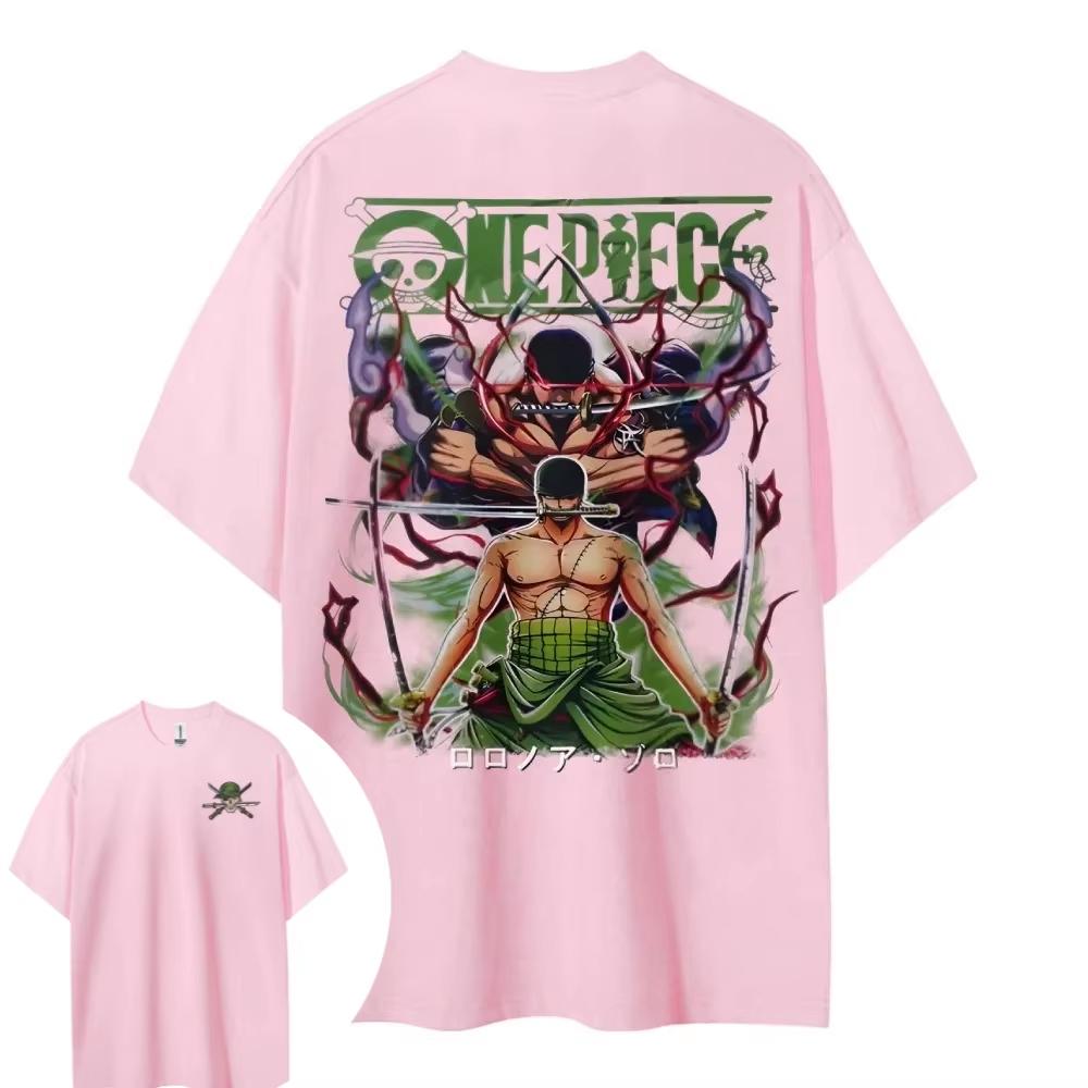 2026 Summer Hot Sale ONE PIECE Zoro Short-sleeved Men's Women's Same Style Comfortable Short-sleeved Harajuku Hip Hop Punk T-shirt
