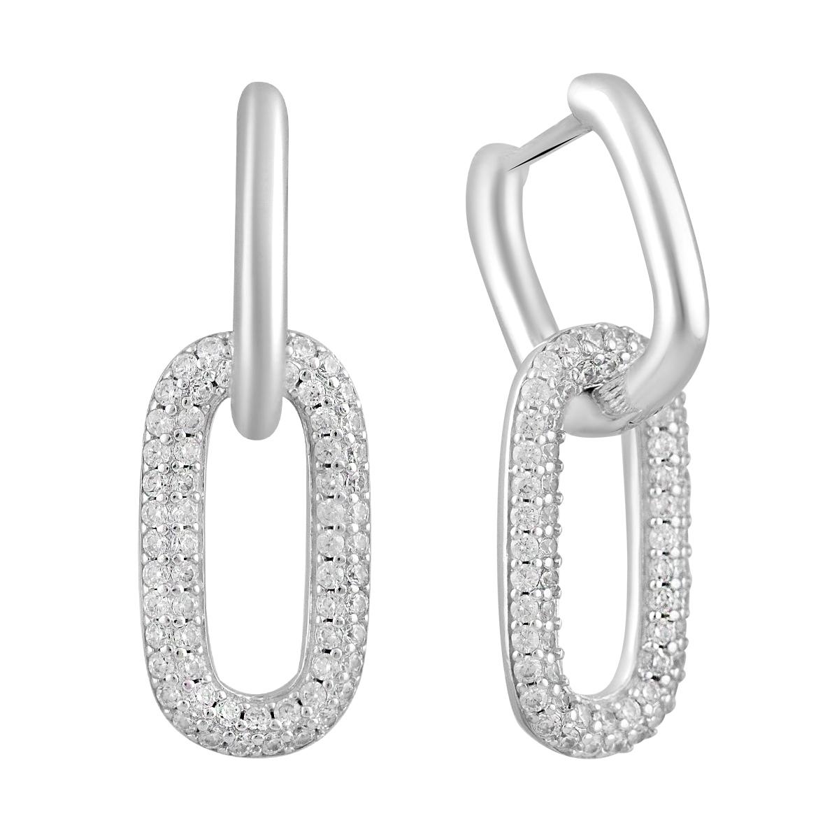 

Срібні сережки з фіанітами (2129868) білий