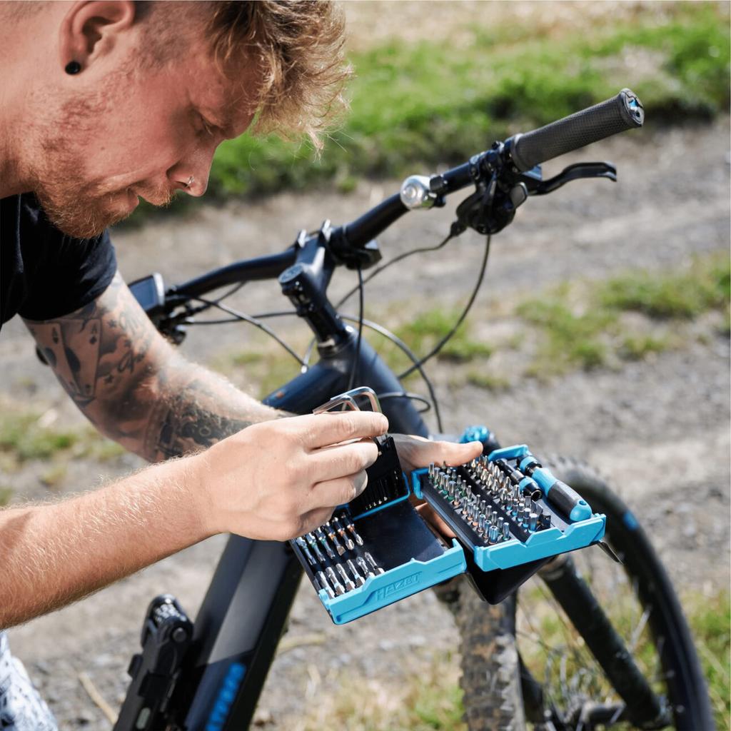 HAZET Schraubendreher-Bit-Satz Smart Case Hazet Blau 69 Teile Werkzeugbit Sechskant 130 x 118 x 50 mm Japanischer Import 2200SC-1 Antrieb 6,3 mm (1/4 Zoll) [Regulär