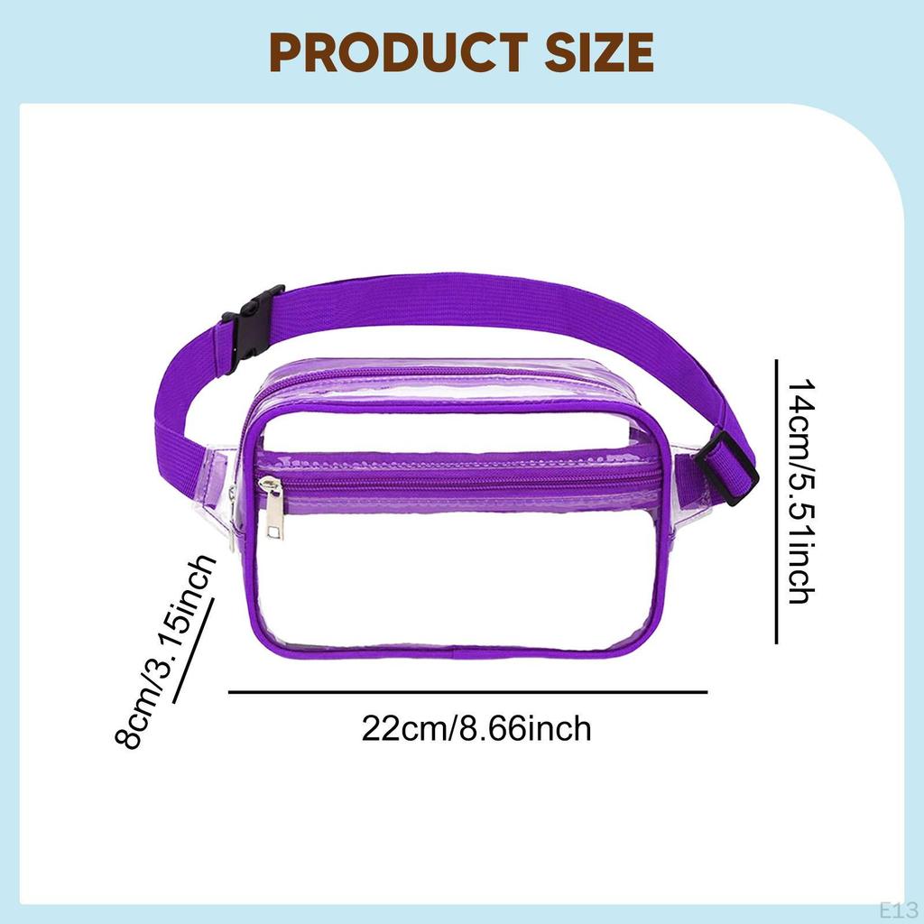 Clear Fanny Pack Waist Bag Crossbody Purse for Festival Concerts Hiking Travel
