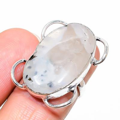 Natural Rainbow Moonstone Gemstone 925 Sterling Silver Gift Ring Size 7 f5C78
