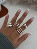 DIEZI 4 pezzi/set Nuovi Anelli Metallici Hip Hop per Dita per Donne Ragazze Uomini Punk Colore Oro Argento Anello Geometrico per Falange Gioielli