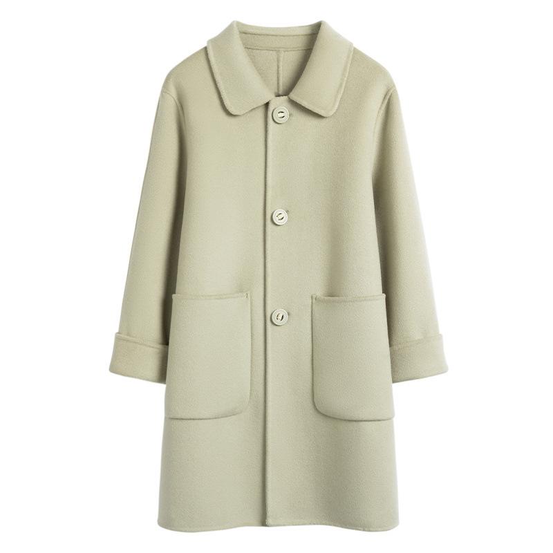 Double-sided wool coat women's medium and long autumn and winter new slim-fit wool coat
