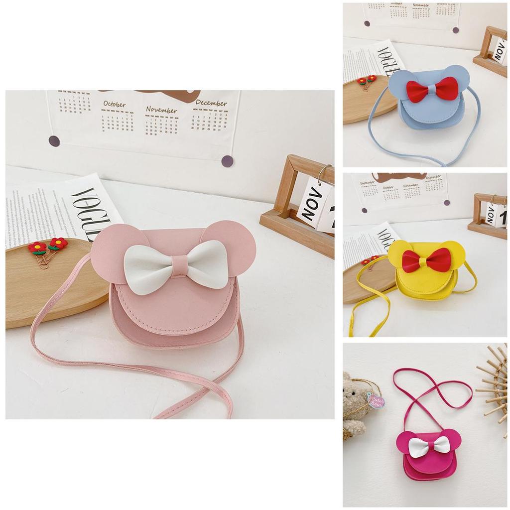 Children Cute Pink Pu Crossbody Bag With Flowers For Kindergarten Girls