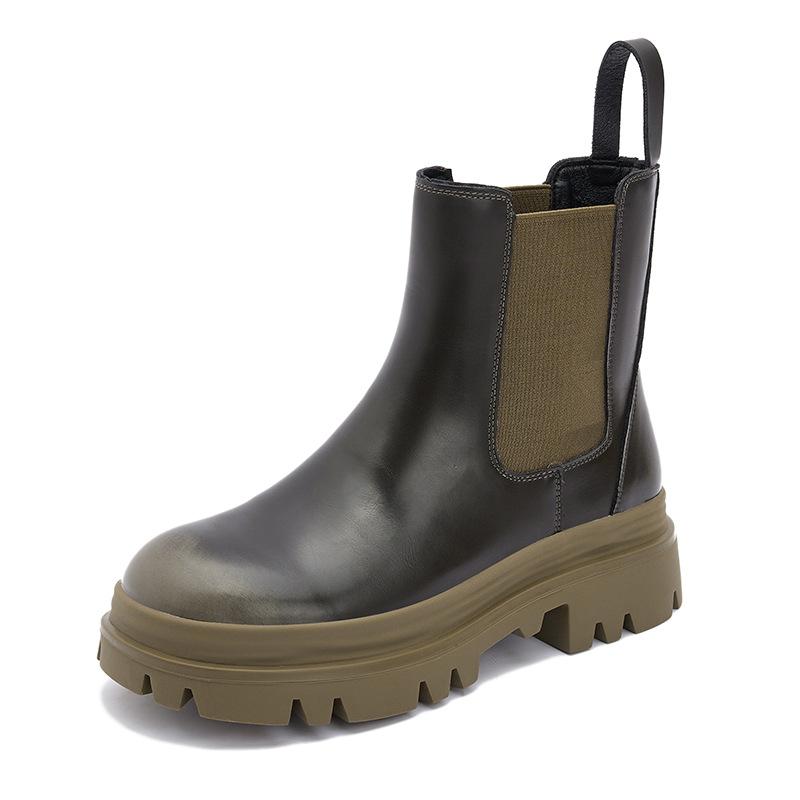 

Fleece polished Martin boots women s 2025 new autumn and winter models warm British style show feet small Chelsea boots platform shoes 35