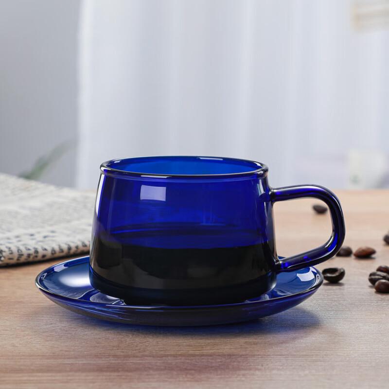 Кофейная кружка SX из цветного стекла с блюдцем