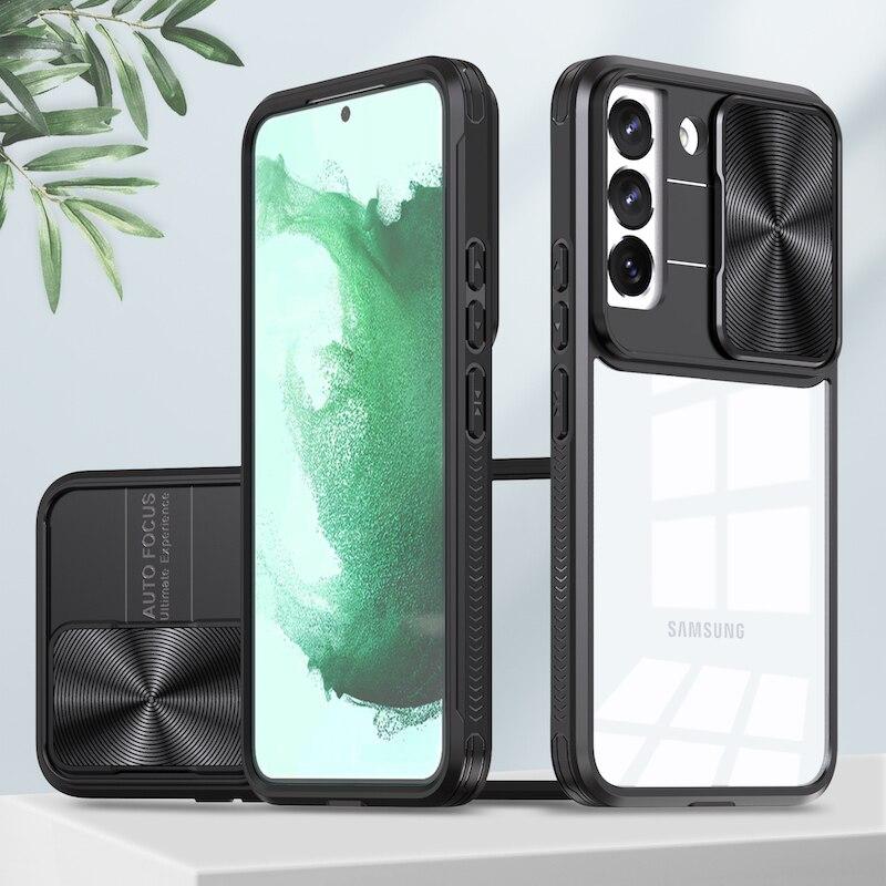 

Выдвижной защитный чехол для камеры Samsung Galaxy S22 Plus Ultra S20 S21 FE A12 A13 A03 A02S A03S A53 A73 S23, прозрачный противоударный чехол