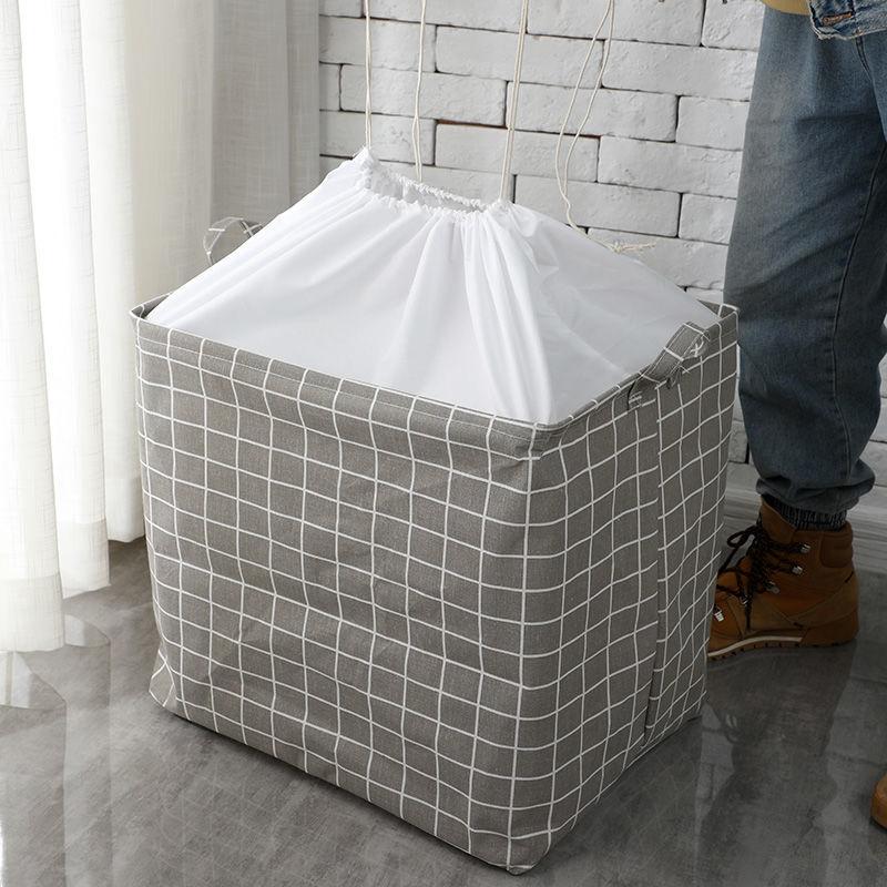 Extra Large Cotton Linen Home Debris Storage Bag Fresh Printed Pattern Clothes Dustproof Organizer Dormitory Quilt Finishing Bag
