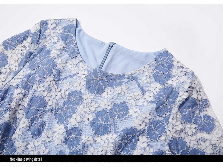 Brand Celebrity French Floral Slim Summer Casual Dress for Plus Sizes