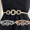 Rhineston Designer Chain Belt Elastic Stretch Waistband Fashion Women Belts  Dress Decoration
