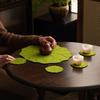New Chinese cotton and linen lotus leaf coaster coaster home kitchen insulation mat storage mat tea mat