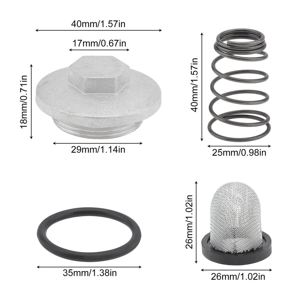 Scooter Drain Plug - Scooter Screen - Spring Filter Sun Press